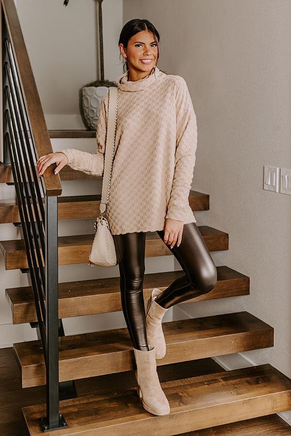 Whispering Winds Sweater Top In Iced Latte Product Image