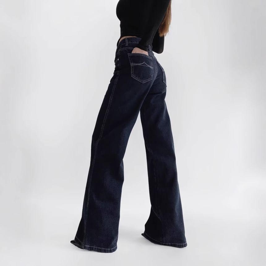 Mid Waist Flared Jeans Product Image