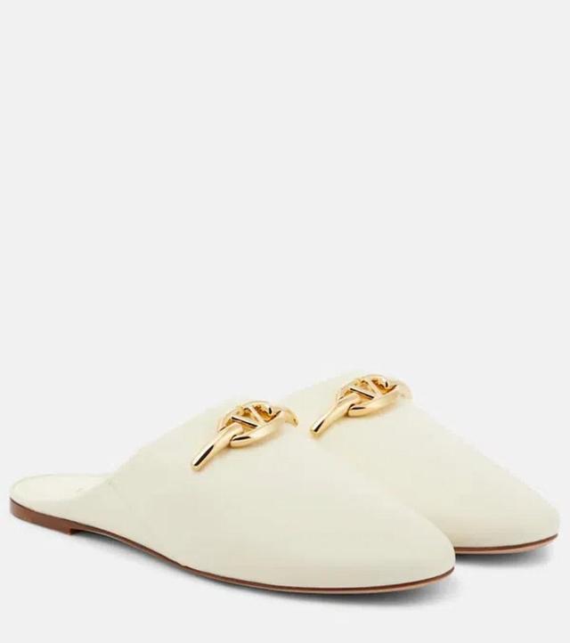 Valentino Vlogo Leather Slide In White Product Image