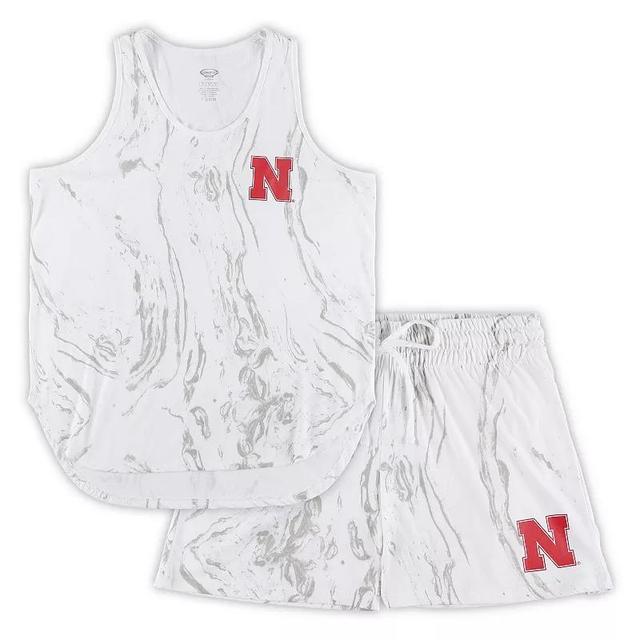 Womens Profile Nebraska Huskers Plus Size Marble Tank and Shorts Set Product Image