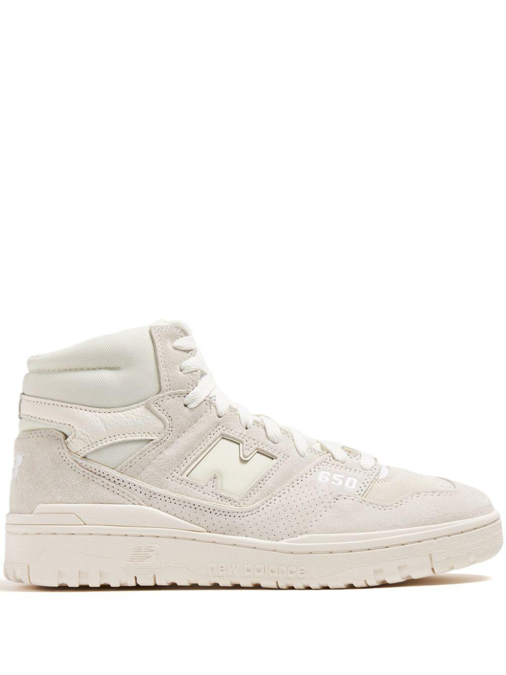 NEW BALANCE 650 Suede High-top Sneakers In White Product Image