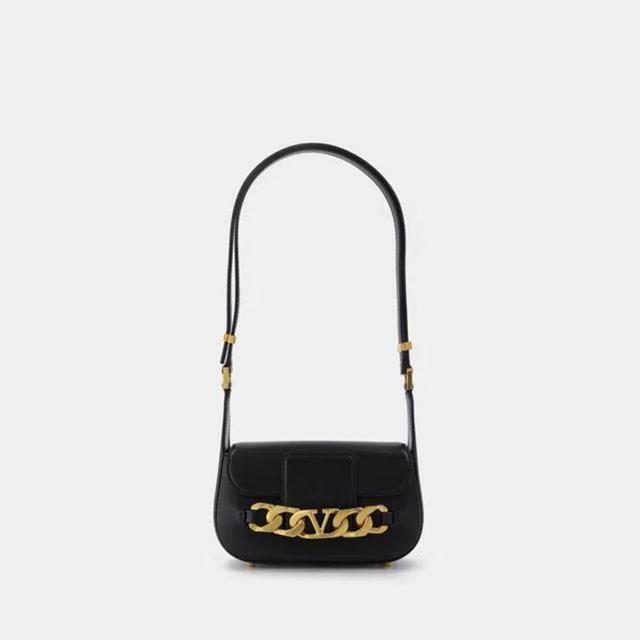 VALENTINO GARAVANI Small Shoulder Bag | Vlogo Chain | Vit.dauphine/a.brass Morsetto In Black Product Image