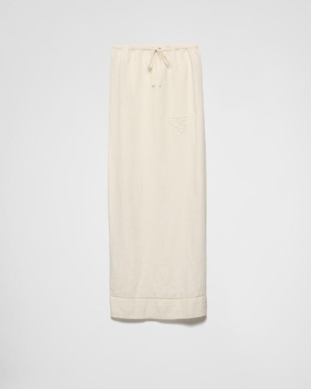 Embroidered linen skirt Product Image