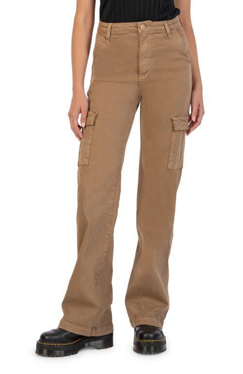 KUT from the Kloth Miller High-Rise-Wide Leg Pant W/ Cargo Pockets In Camel (Camel) Women's Jeans Product Image