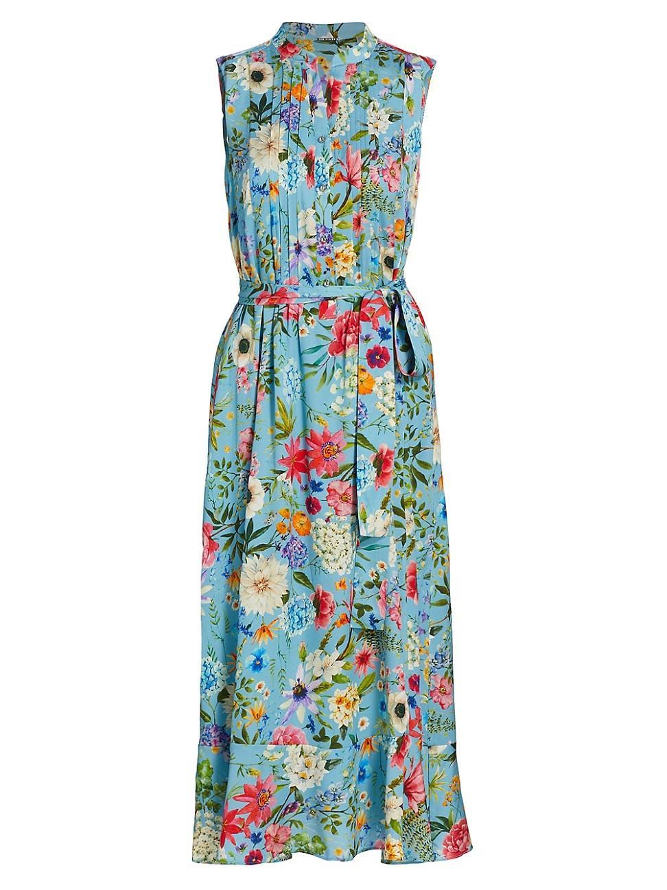 Womens Phoebe Wild Meadow Silk-Blend Midi-Dress Product Image