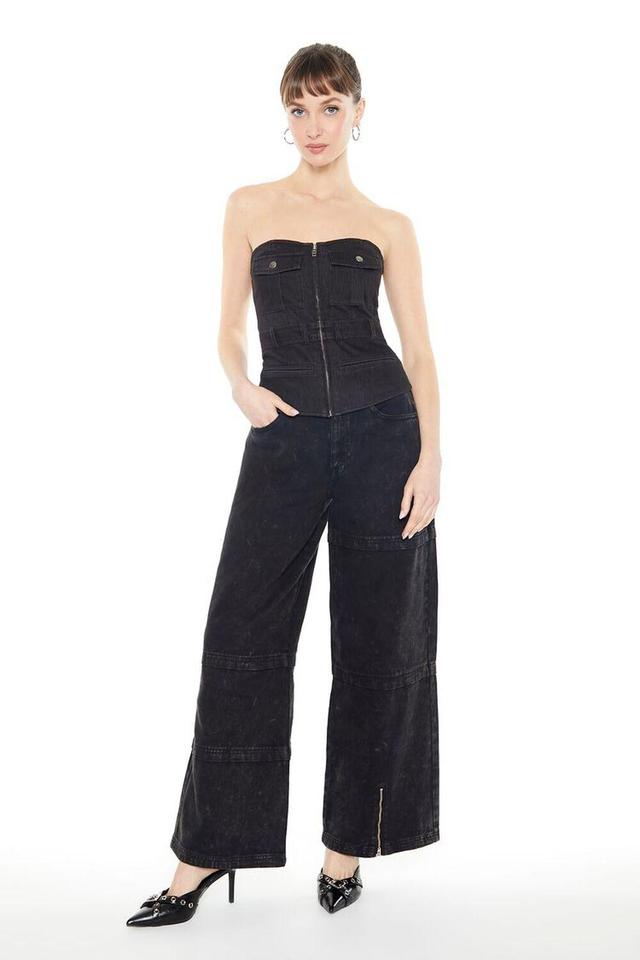 Mineral Wash Wide-Leg Jeans | Forever 21 Product Image