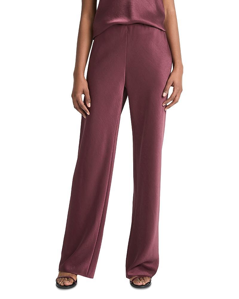 Womens Fluid Bias-Cut Satin High-Rise Trousers Product Image