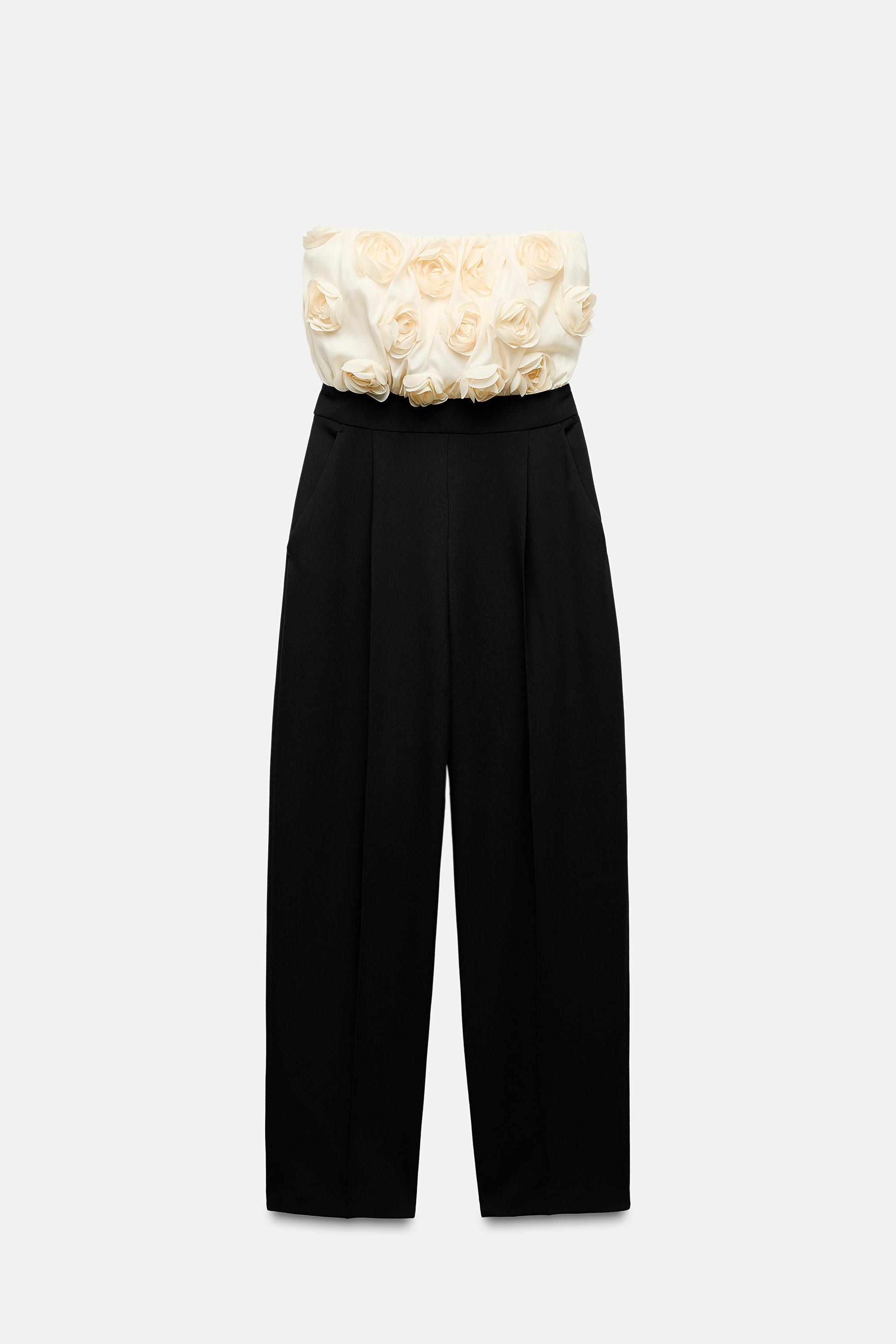 STRUCTURED FLORAL CONTRASTING JUMPSUIT Product Image