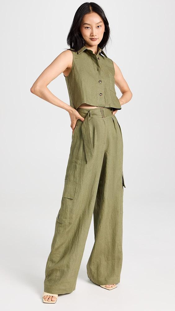 HEVRON Maggie Linen Pants | Shopbop Product Image