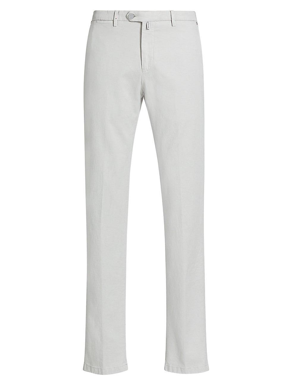 Mens Stretch Cotton-Blend Flat-Front Trousers Product Image