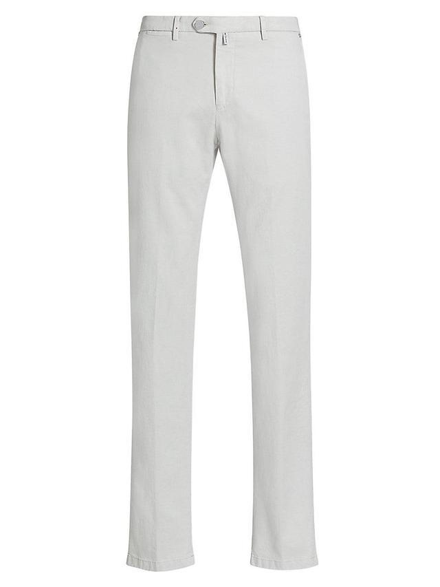 Mens Stretch Cotton-Blend Flat-Front Trousers Product Image