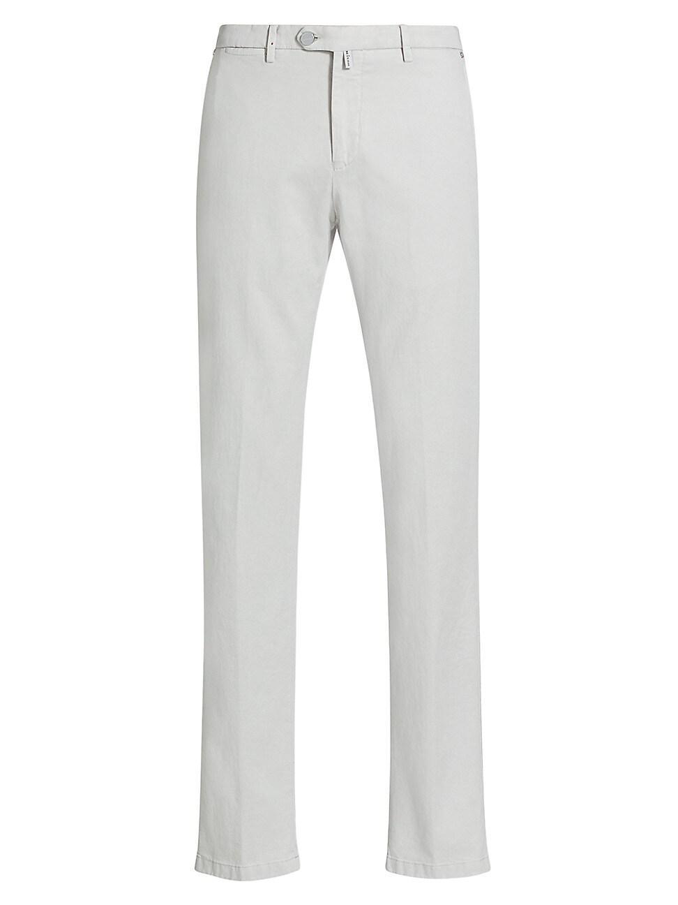 Mens Stretch Cotton-Blend Flat-Front Trousers product image