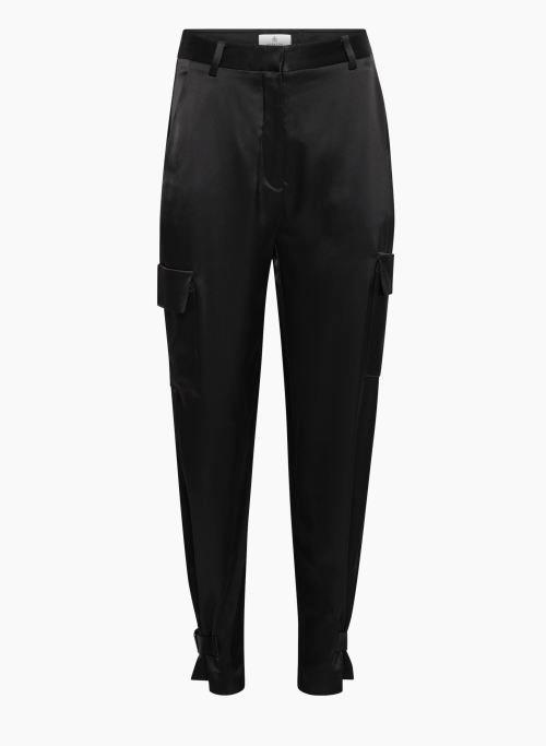 refined satin cargo pant Product Image