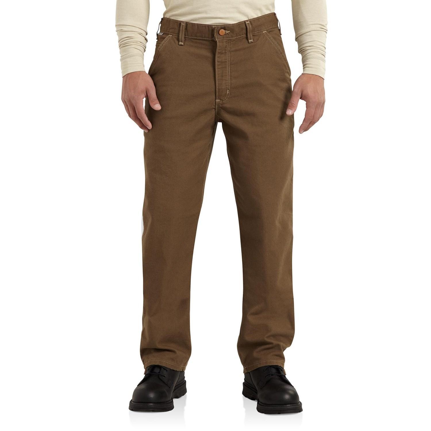 Carhartt 100791 Big and Tall Flame-Resistant Washed Duck Work Dungaree Pants - Factory Seconds Product Image