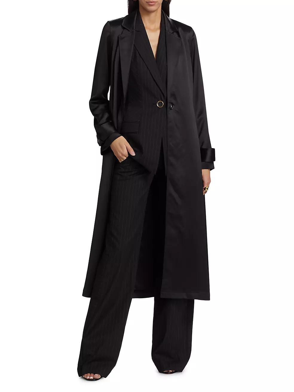 Alexia Satin Trench Coat Product Image