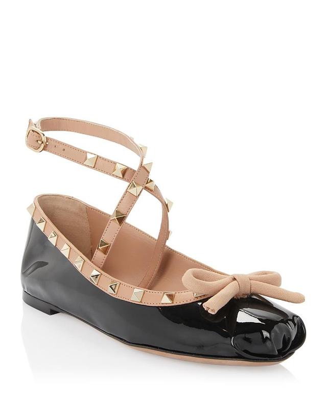 Valentino Garavani Rockstud Ankle Strap Ballet Flat Product Image