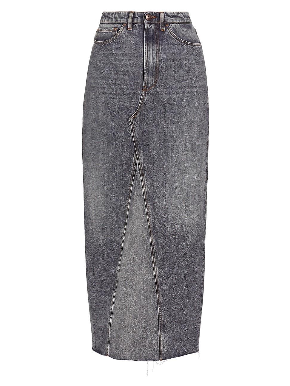 Womens Charlotte Denim Maxi Skirt Product Image