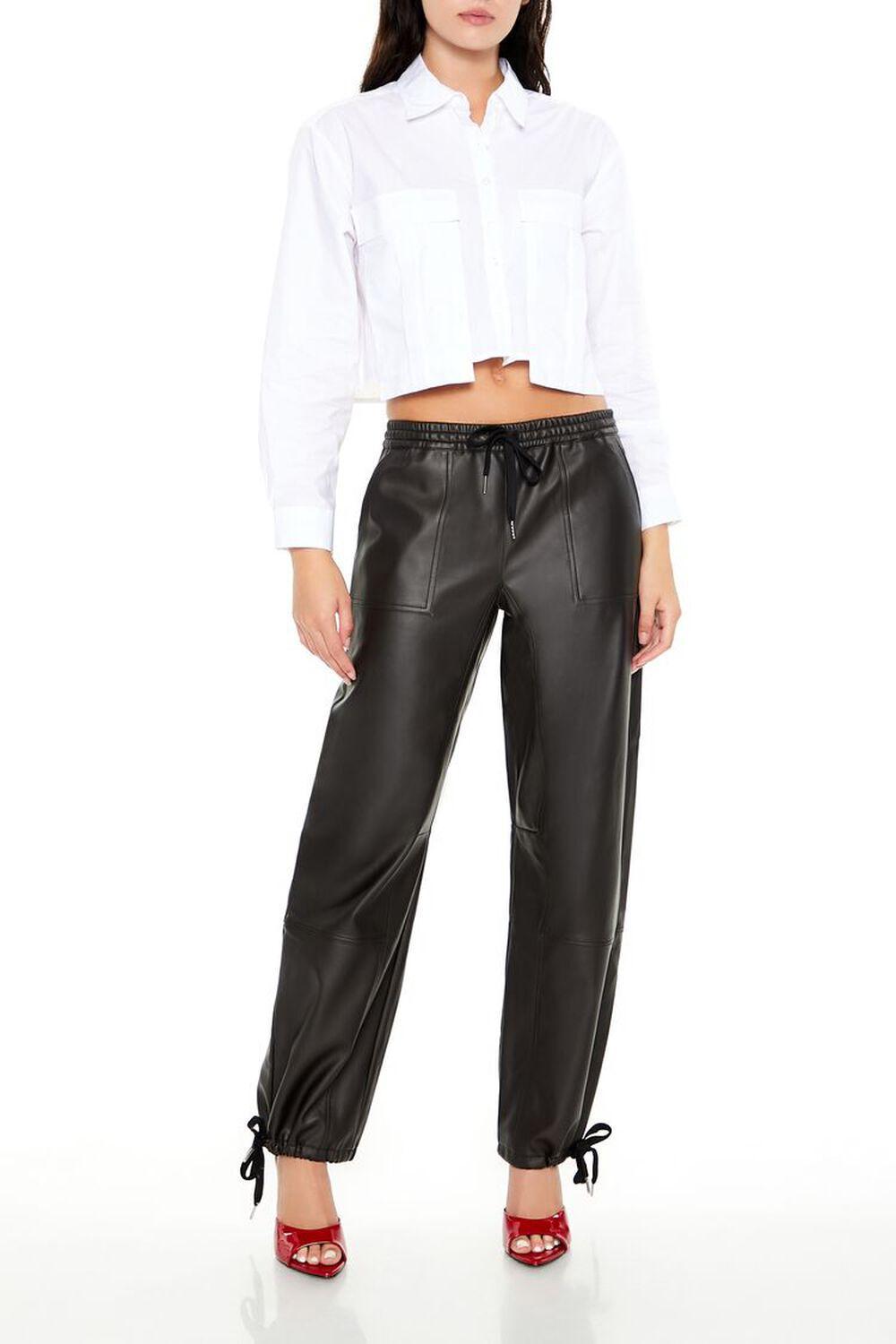 Faux Leather Drawstring Pants | Forever 21 product image