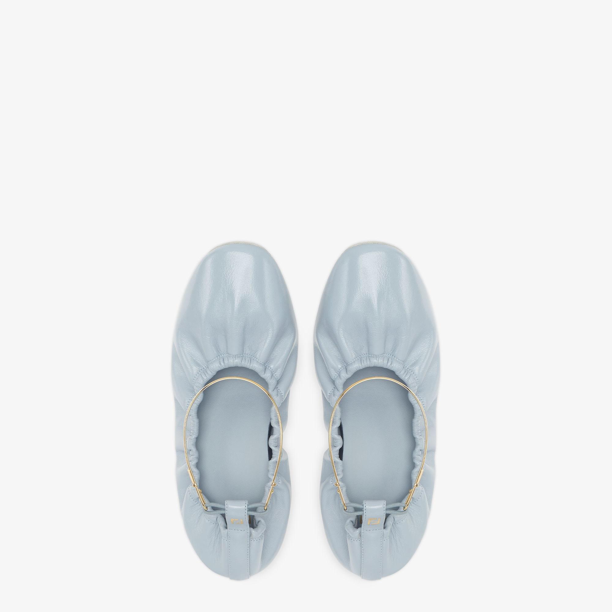 Fendi FiloLight blue leather ballerinas Product Image