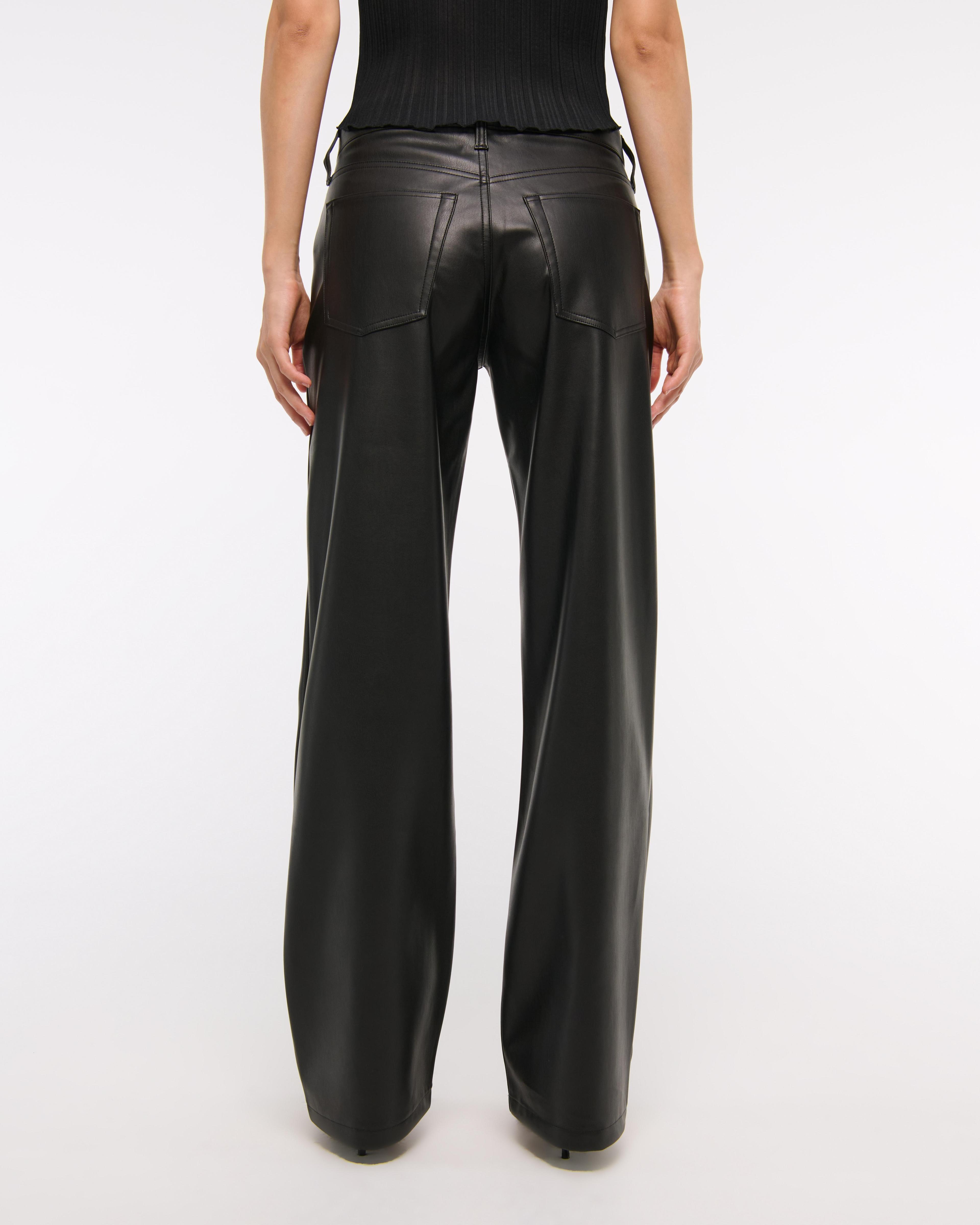 Vegan Leather Low Rise Baggy Pant Product Image