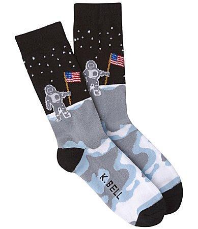 K. Bell Novelty Man On The Moon Crew Socks Product Image