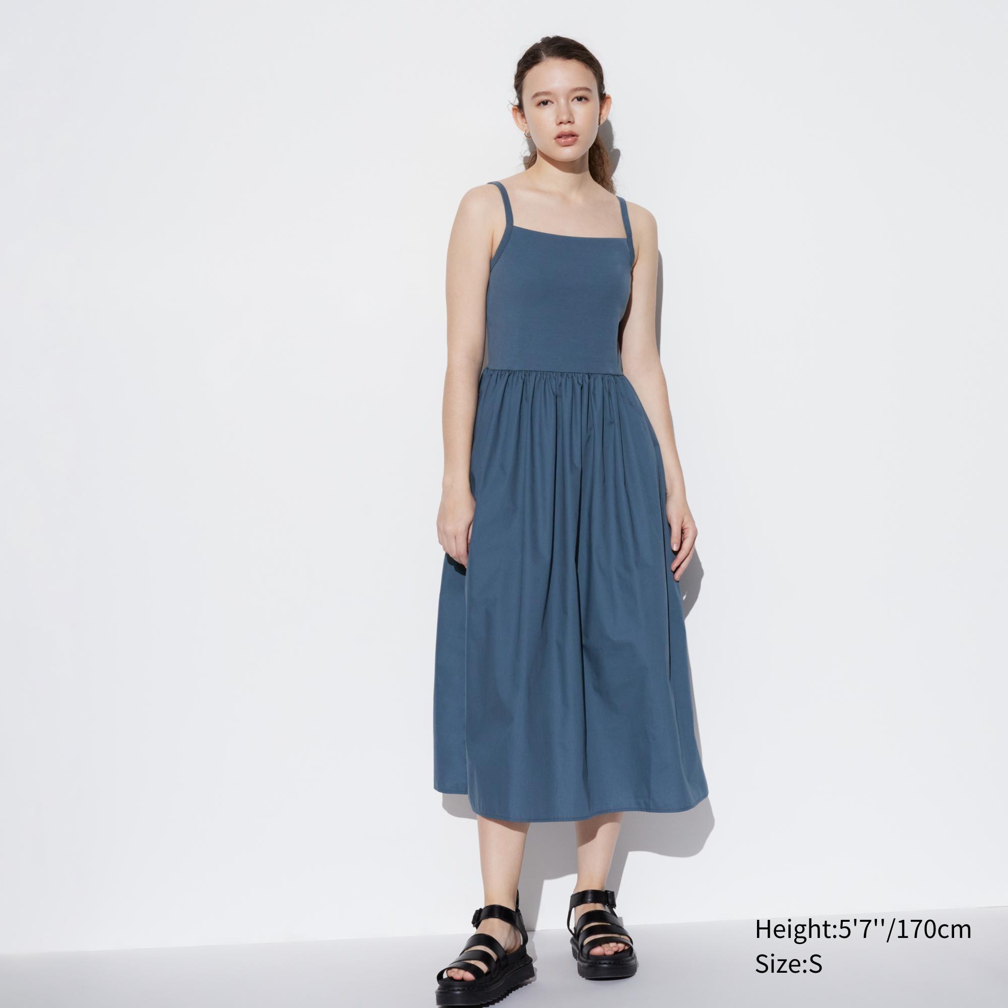 Womens Combination Bra Camisole Dress Blue XS UNIQLO US Product Image