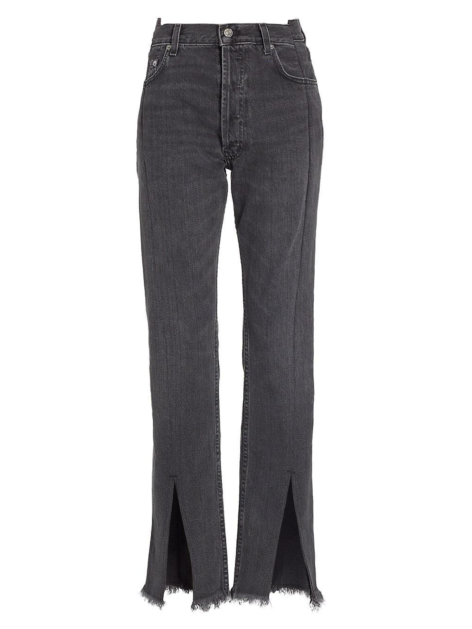 Womens Straight-Leg Split-Hem Jeans Product Image