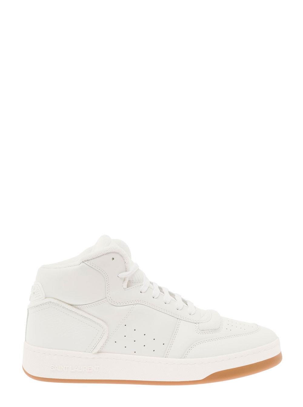 SAINT LAURENT Sl/80 Mid-top Sneakers In White Product Image