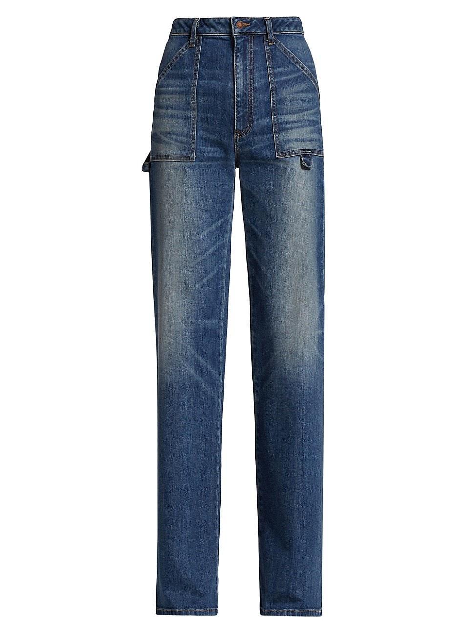 Womens Quentin Straight-Leg Cargo Jeans Product Image