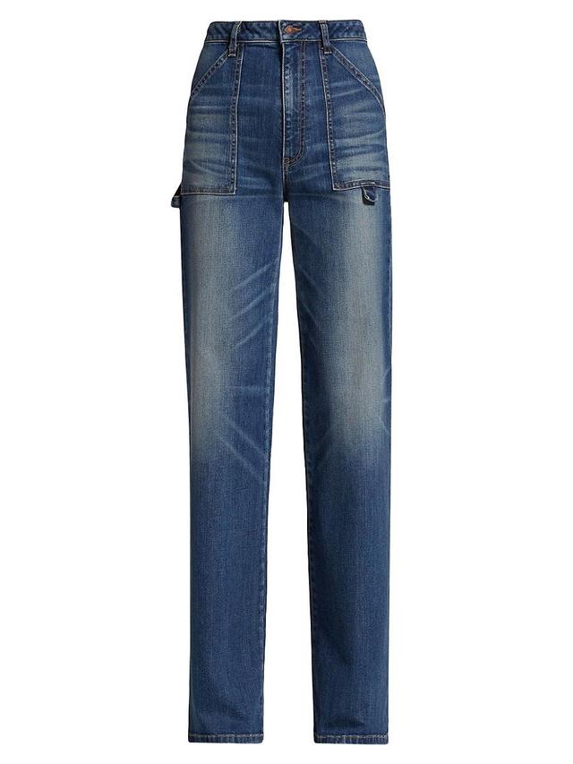 Womens Quentin Straight-Leg Cargo Jeans Product Image