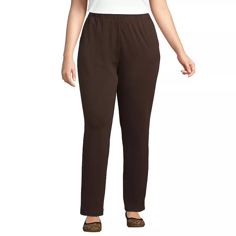 Plus Size Lands End Sport Knit High-Waist Pull-On Pants, Womens Product Image