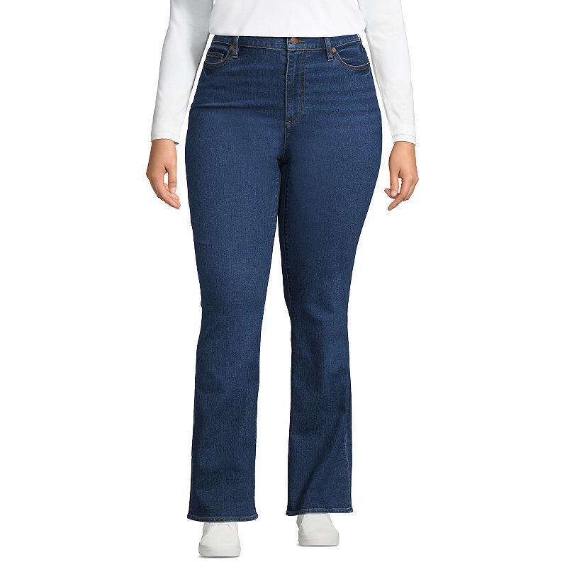 Plus Size Lands End Recover High-Rise Bootcut Jeans, Womens Blue Product Image