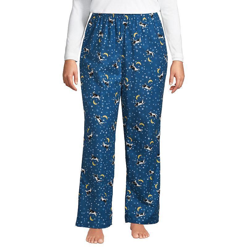 Lands End Womens Plus Size Print Flannel Pajama Pants Product Image