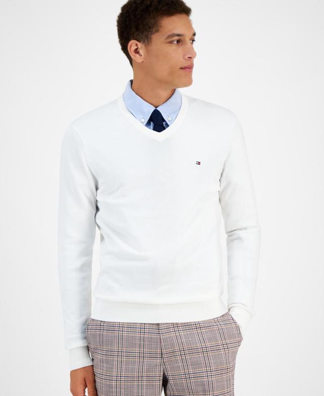 Tommy Hilfiger Mens Essential Solid V-Neck Sweater Product Image