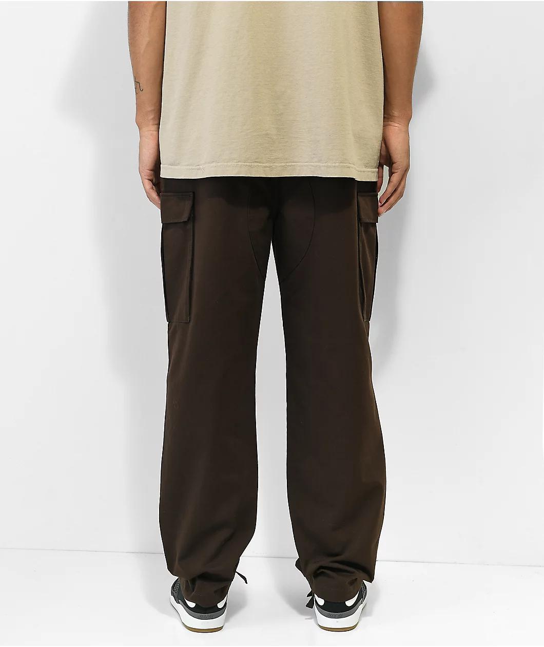 Empyre Loose Fit Dark Brown Cargo Skate Pants Product Image