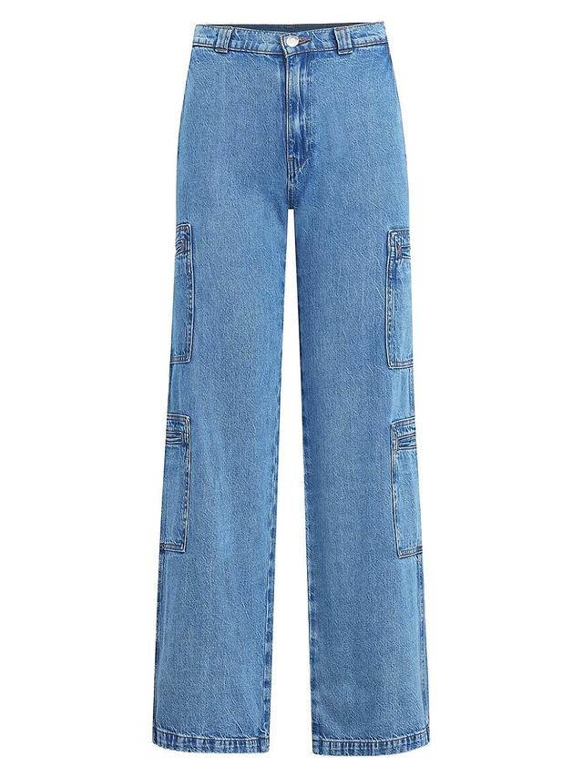 Womens Sandlot High-Rise Straight-Leg Cargo Jeans Product Image