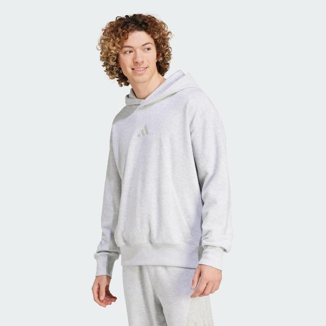 adidas Elevated ALL SZN Terry Loop Hoodie Light Grey Heather M Mens Product Image