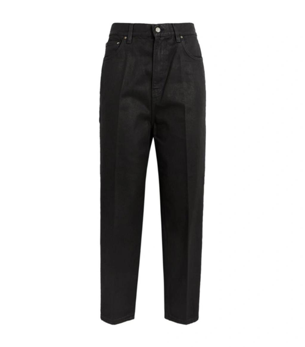 Toteme Coated High-rise Tapered Jeans In Coated Black Product Image