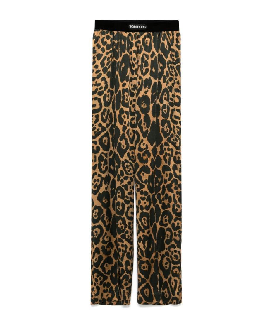 TOM FORD Leopard Print Casual Pants In Green Product Image