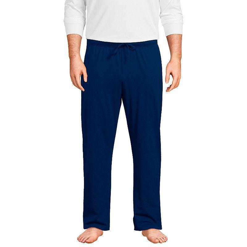 Big & Tall Lands End Knit Jersey Sleep Pants, Mens Dark Blue Product Image