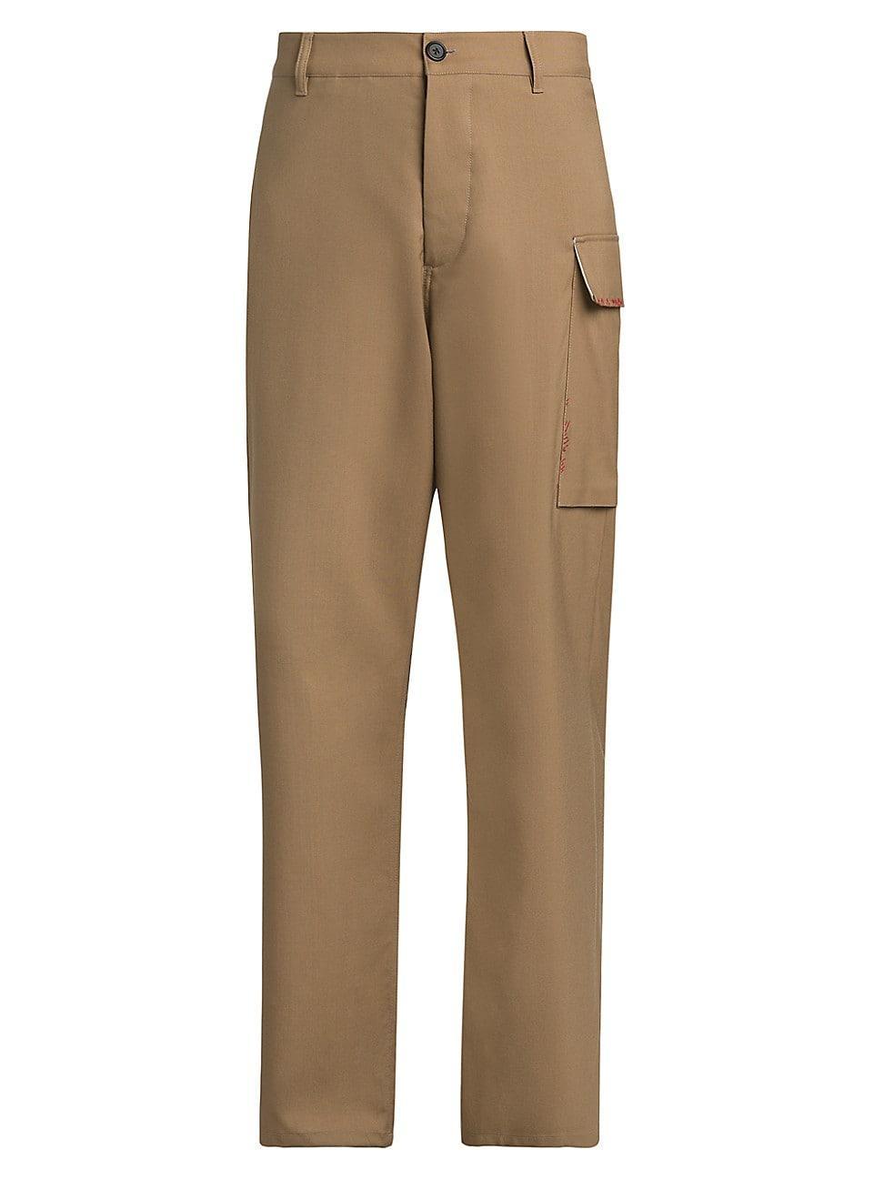 Mens Wool Straight-Leg Trousers Product Image