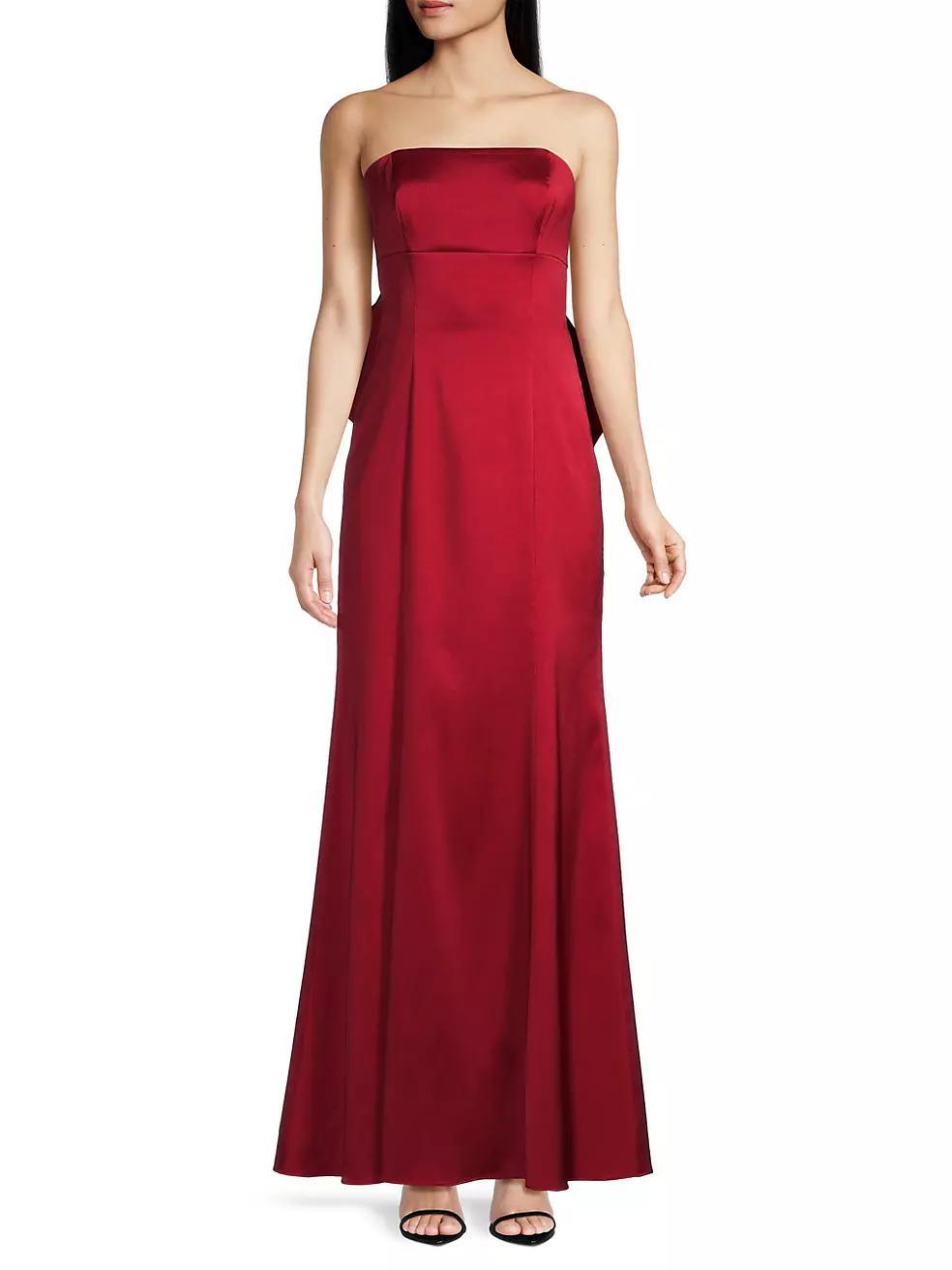 Satin Strapless A-Line Gown Product Image