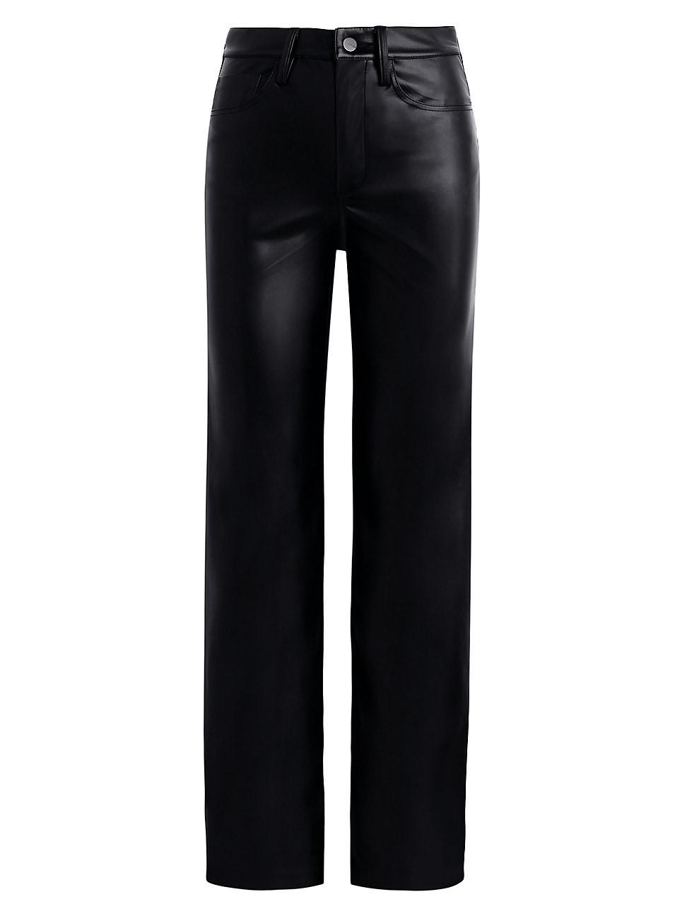 Womens Margot Faux Leather High-Rise Straight-Leg Pants Product Image