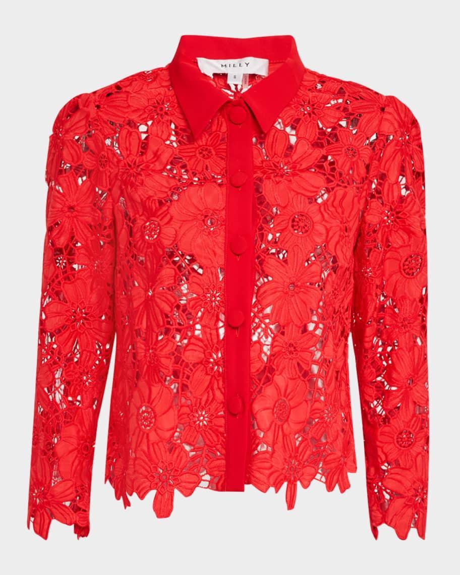 June Cropped Floral Lace Top Product Image