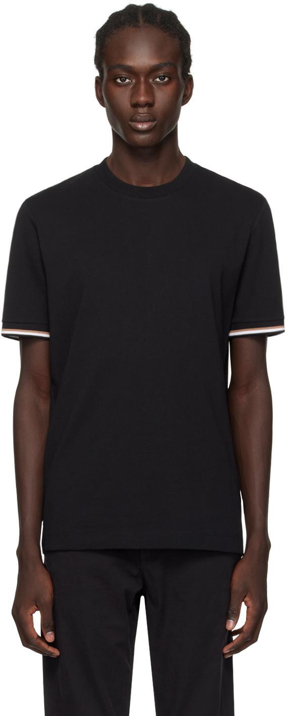 HUGO BOSS Black Stripe Cuffs T-shirt Product Image