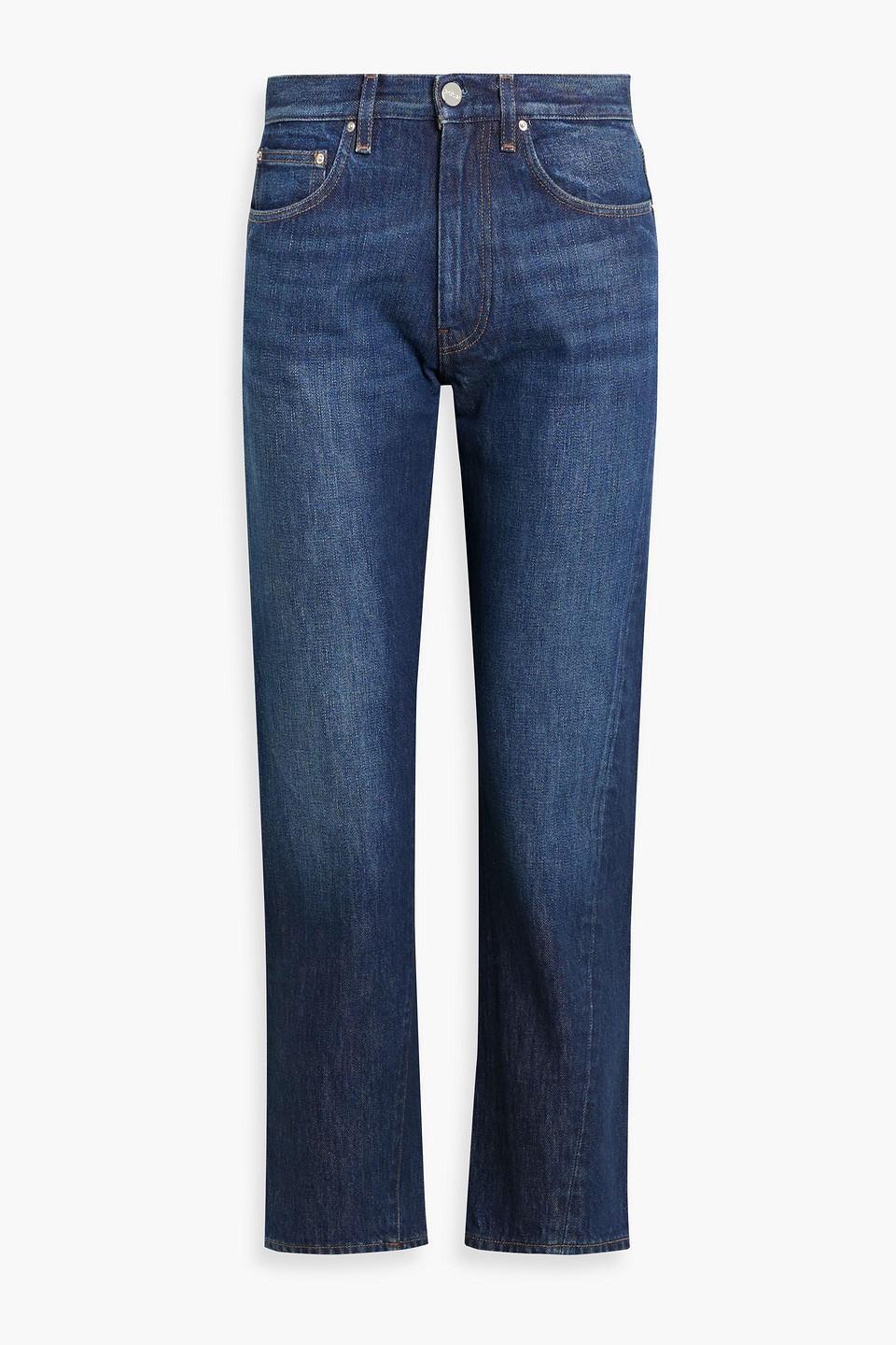 Cropped High-rise Straight-leg Jeans In Dark Denim product image