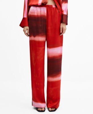 MANGO Tie Dye Satin Pants Product Image