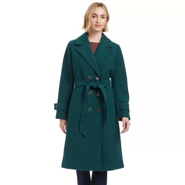 Womens Draper James Faux Wool Trench Coat Green Green Product Image