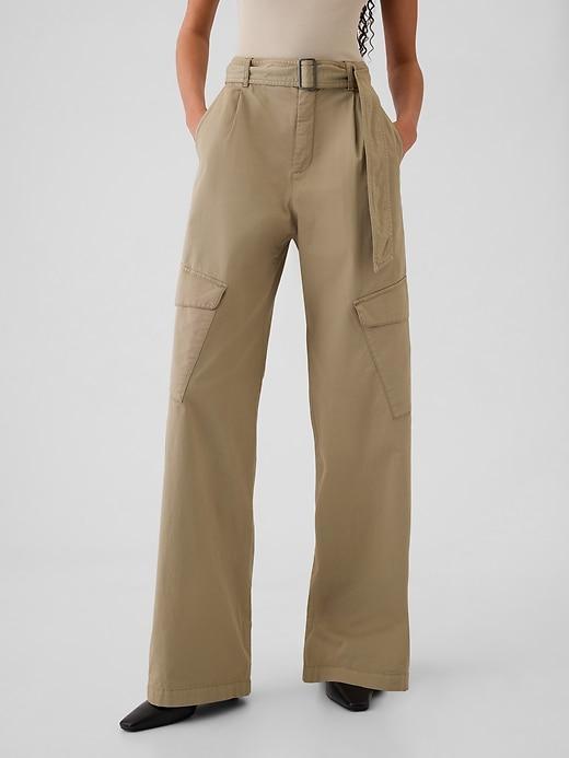 High Rise Cargo Baggy Trousers Product Image