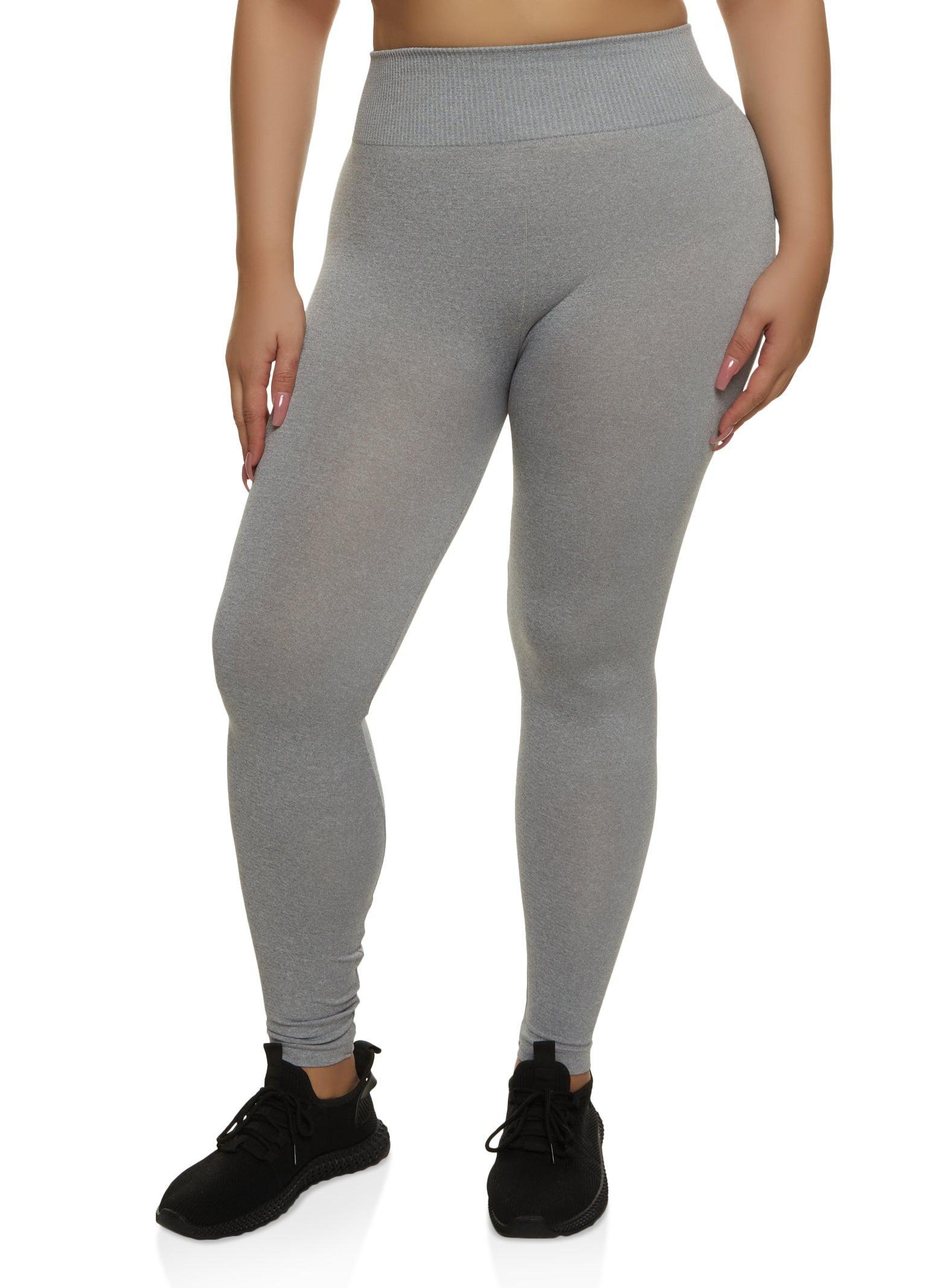 Womens Plus Size Seamless High Waist Knit Leggings Product Image